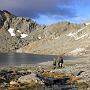 Leaving Lake Nerine - route to North Col is via low point on ridge